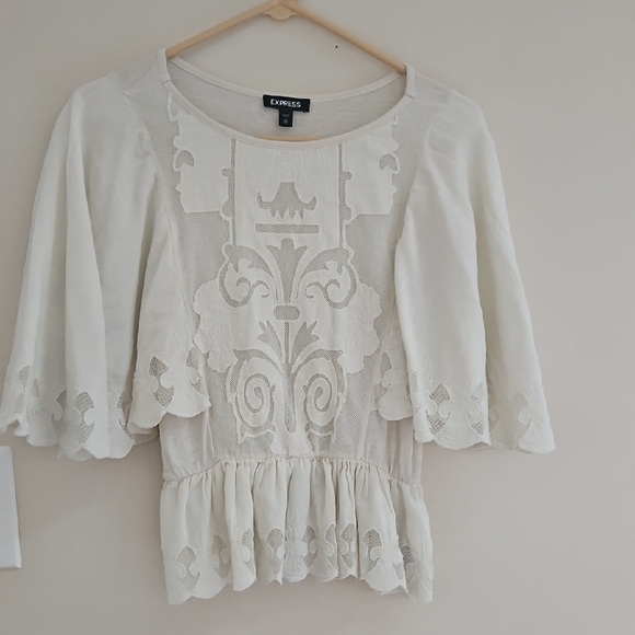 Express Tops - Express Women's Cream Lace Blouse